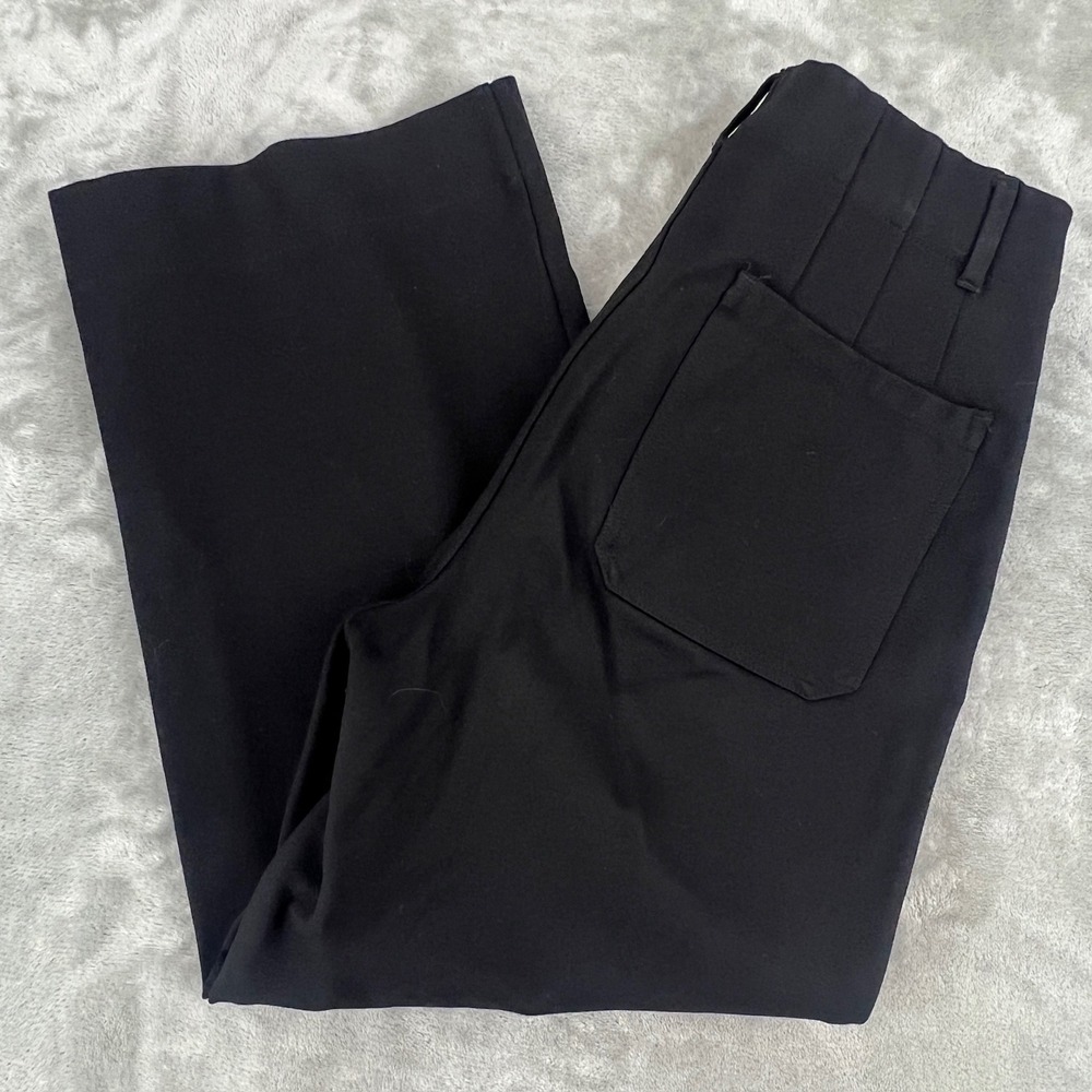 RDI Womens Black High Rise Wide Leg Cropped Patch Pocket‎ Trousers Size L